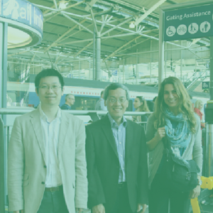 Raymond Kwan (middle) with postdoc Research Fellows Linus Lin and Eva Barrena